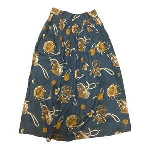 Rena Rowan For Seville Womens Vintage Equestrian Print Skirt